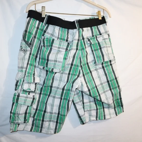 Ecko UnlimitedEcko unlimited men's white, green, plaid Madras - Picture 7 of 9